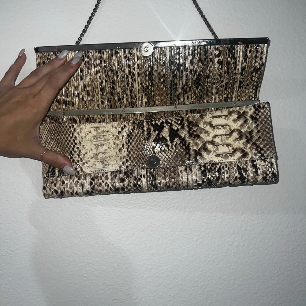 Authentic RODO Snakeskin Clutch – Detachable Chain, Evening Bag, Snakeskin bag - Picture 5 of 10